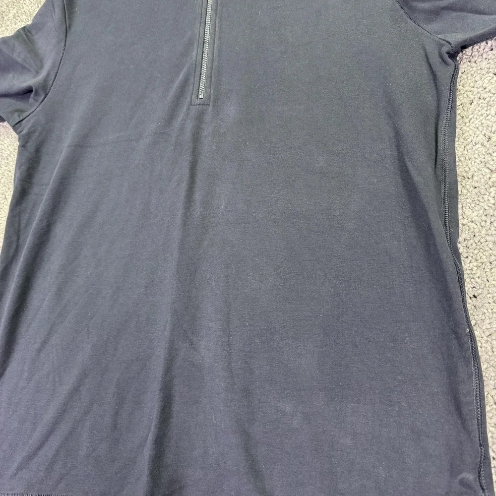 Banana Republic Shirt Mens Medium Blue 1/4 Zip Long Sleeve Stretch Casual